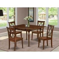 East West Furniture Dining Room Set Mahogany, MZCL5-MAH-W