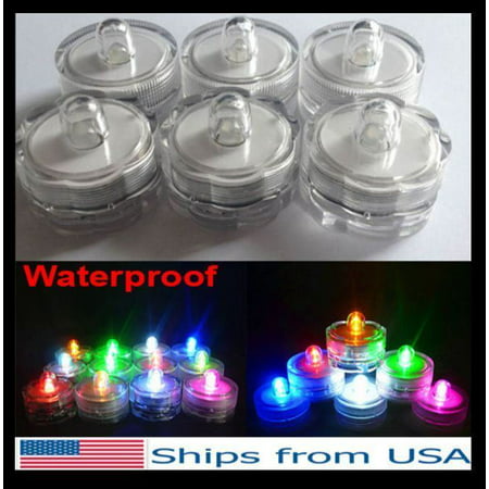 LWS LA Wholesale Store  12 Light Up Tea Lights LED Candles Submersible Waterproof Wedding Party Vase &  ** 1 Free miniature