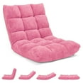 thumbnail image 3 of Kadyn Floor Chair, Legless Tatami Chair, Lounge Chair,Sleeper Bed Couch Recliner,Adjustable 14-position Cushioned Floor Chair-Pink, 3 of 10