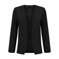 thumbnail image 4 of XFLWAM Blazers for Women Open Front Lapel Collar Suit Jacket Business Casual Long Sleeve Office Work Blazer Black L, 4 of 5
