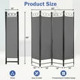 thumbnail image 4 of Room Dividers with 4 Panels Privacy Screen Folding Wall Dividers Room Partitions Dividers for Home Office, Grey, 4 of 7