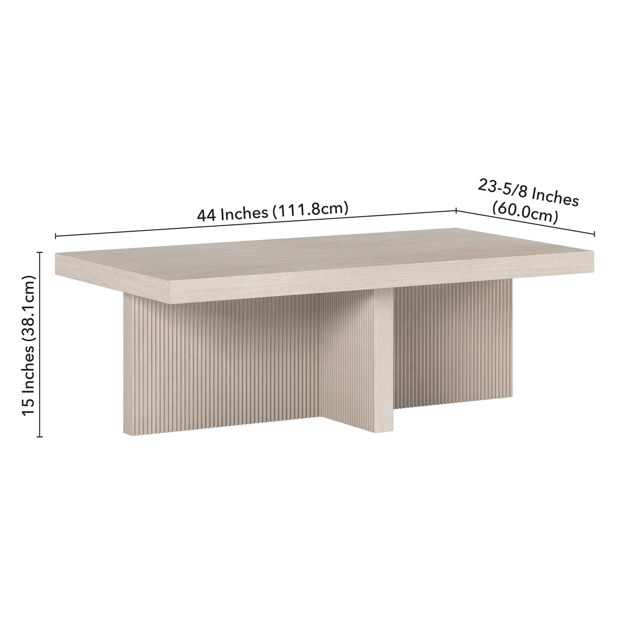 Evelyn&Zoe Scandinavian 44" Wide Alder White Coffee Table