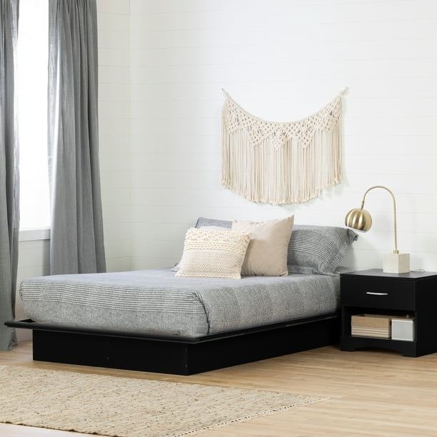 South S Basics Platform Bed With, Full Size High Rise Bed Frame