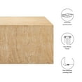thumbnail image 4 of Modway Jordana Base Carrée Intérieur - Mobilier de Patio Extérieur Table Basse en Béton en Travertin, 4 of 10
