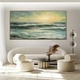 thumbnail image 3 of Ocean Abstract Seascape Oil Painting Art Large Wall Decor Abstract Ocean Landscape Green Sea Canvas Painting,Unstretched,Frameless,(91*182cm)36*72lnches, 3 of 5