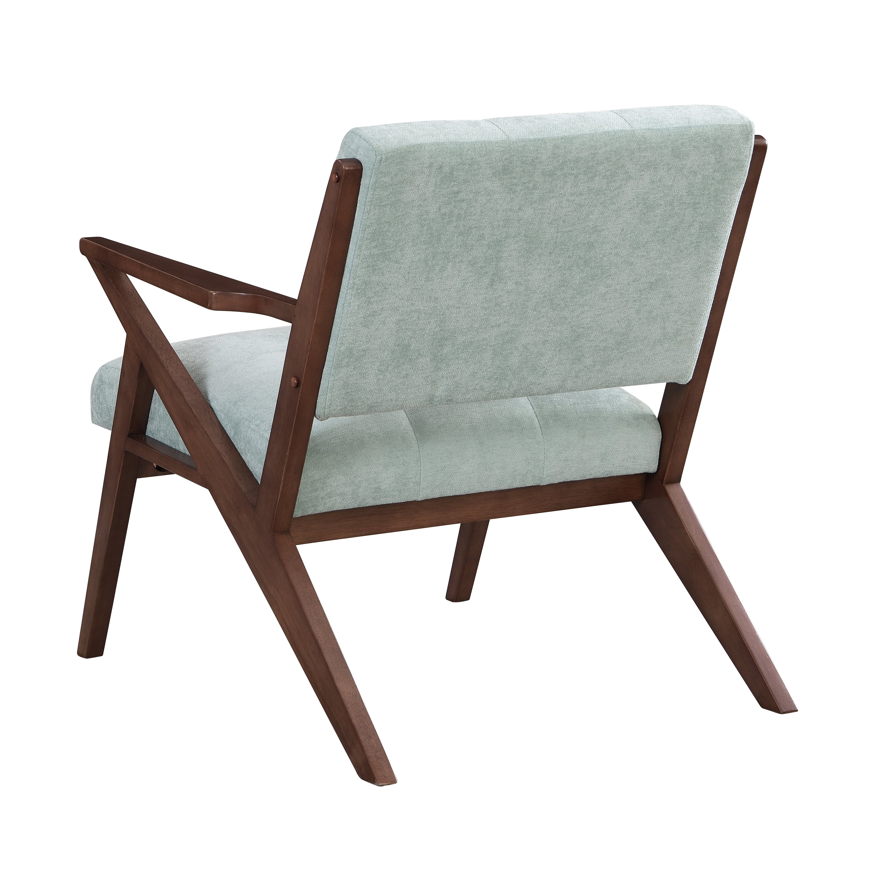 EUROCO 26.8"W Mid-Century Modern Accent Chair,Lounge Arm Chair with Plush Cushions,Angled Arm Design,and Sturdy Solid Wood Frame,Reading Armchair for Living Room, Bedroom or Office,Green