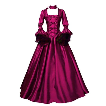 UPPADA Plus Size Victorian Dress for Women Lace Up Flare Sleeve Ball Gown with Corset Evening Party Maxi Gowns Vintage Cocktail Dress Wedding Dresses Lightning Deals Clearance