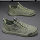 thumbnail image 1 of Zapatos informales de lona de seda de hielo para hombre, zapatillas para caminar al aire libre, calzado transpirable, color verde, 1 of 5