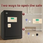 Tigerking 3.7 Cu. ft. Large Safe Box, Security Home Safe with Interior Safe Lock Box, Electronic Keypad Digital Lock Safe Box for House Office, Black