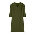 thumbnail image 4 of Kayannuo Dresses for Women V-Neck Long Sleeve Solid Short Ladies Summer Dress Sale Dress For Womens Casual Solid Color Dress V Neck Long Sleeve Dresses With Button, 4 of 6