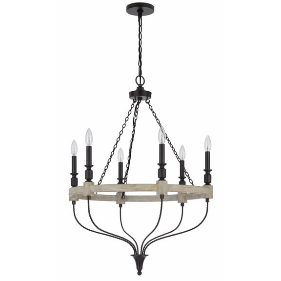 FX-3793-6 Cal Lighting Grove - 6 Light Chandelier-35 Inches Tall and 26 Inches Wide