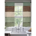 thumbnail image 3 of Sheer Curtains 72 Inches Long, Green Brown Light Filtering Window Curtains for Living Room/Bedroom, Country Wood Grain Abstract Stripe Rod Pocket Voile Sheer Curtain Drapes, 52"W x 72"L, 2 Panels, 3 of 8