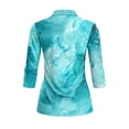 thumbnail image 3 of Uorisanigo Blue Marble Women's Golf Shirt Size S Fashionable Women's 3/4 Sleeve Athletic Golf Shirts Versatile Workout Tops Zip Up Collar Quick Dry Outing Wear Workout Sports, 3 of 7