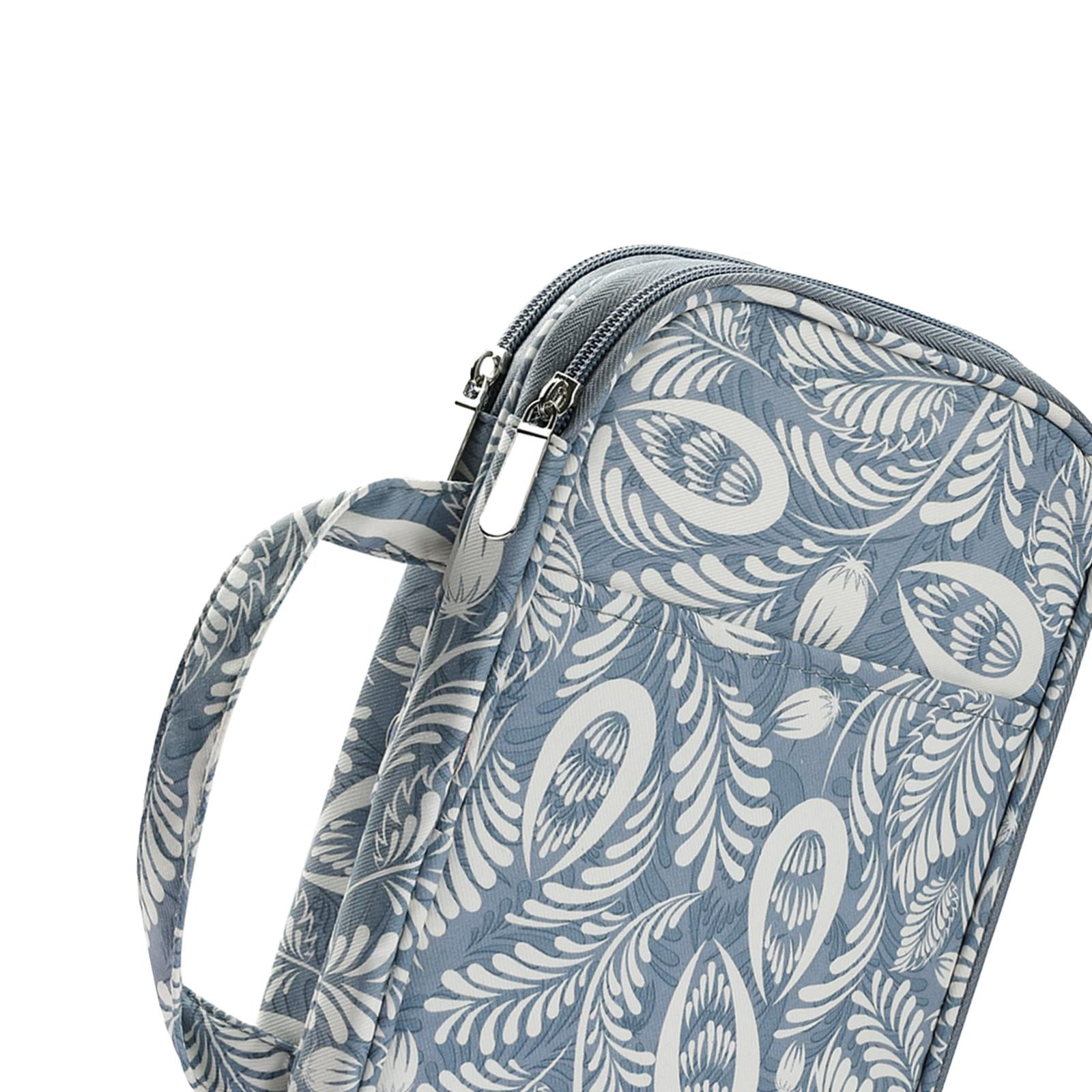 HOMYL Organizer Case Knitting Crochet Hooks and Tool Accessories Bag Gray Leaves