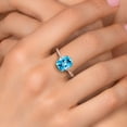 thumbnail image 4 of Gem Stone King 18K Rose Gold Plated Silver Swiss Blue Topaz and White Created Sapphire Ring for Women (4.00 Cttw, Gemstone Birthstone, Size 7), 4 of 6