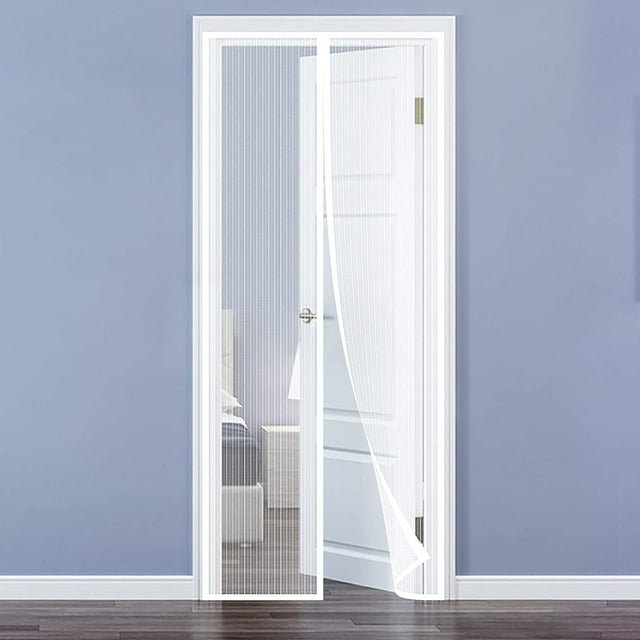 Puerta con mosquitera, mosquitera magnética, imanes de malla ultrafina, cierre automático para pasillos, puertas de patio, cortina antimosquitos, insectos, sin perforación, 100 x 220 cm Rojo Verde