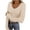 1-Beige, variant on V Neck Long Sleeve Shirts for Women Spring Slim Fitted Tops Stretchy Base Layer Basic Tight Undershirt