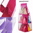 thumbnail image 6 of Jisheng 6 Pockets Handbag Hanging Storage Organizer Wardrobe Closet Bag Hanger, 6 of 8