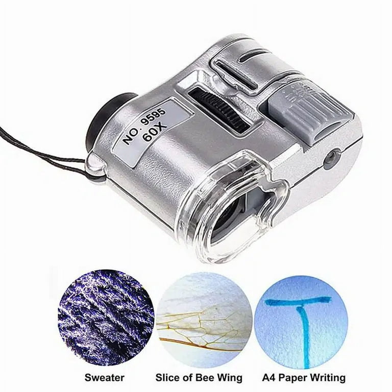 Magnifying Glass, 60X‑100X Microscope, Magnifying Glass Magnifying Glass  with LED Light for Providing a Clearer View Currency Check