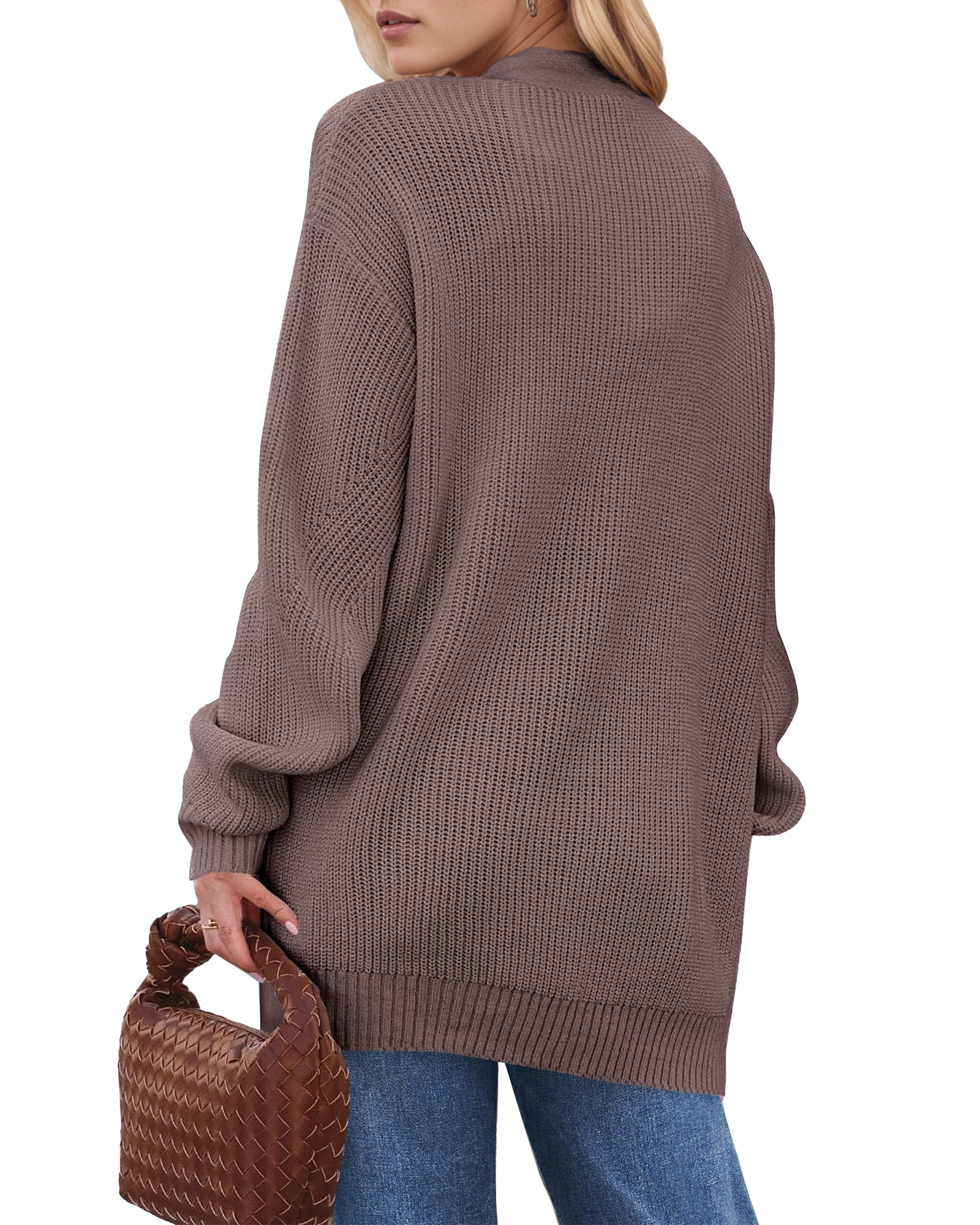 Sweaters for Women Fall Winter Open Front Cardigans Long Sleeve Oversized Casual Soft Knit Outerwear Coats with Pockets - image 4