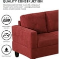 thumbnail image 6 of NeoKo Sectional Couch for Living Room Furniture Sets,Red Flannelette L Shape sectional Sofa 2 Piece for Apartment, Office, Bedrooms, 6 of 7