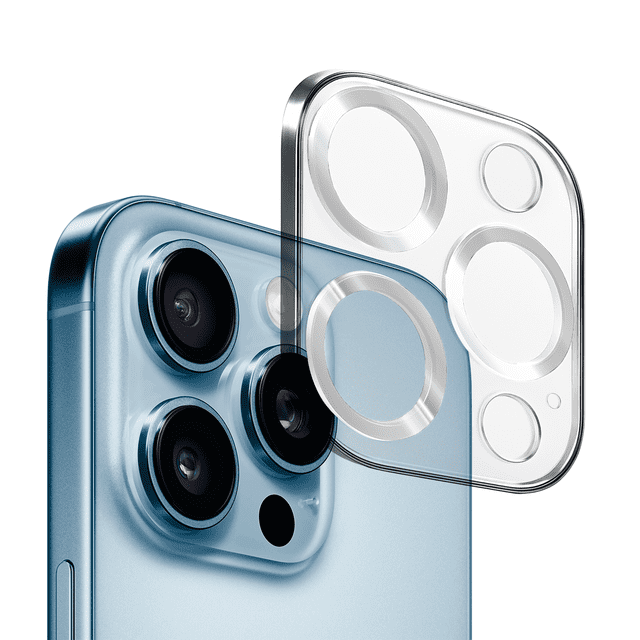 Mica De Cámara Cristal Deluxe Para iPhone 13 Pro/ 13 Pro Max Plateado– Vidrio Templado Protector De Lente
