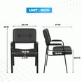thumbnail image 2 of FDW Home Office Chair，Padded Armrest PU Leather for Waiting Room Chairs Lobby No Wheels, 2 Pack(Black), 2 of 8