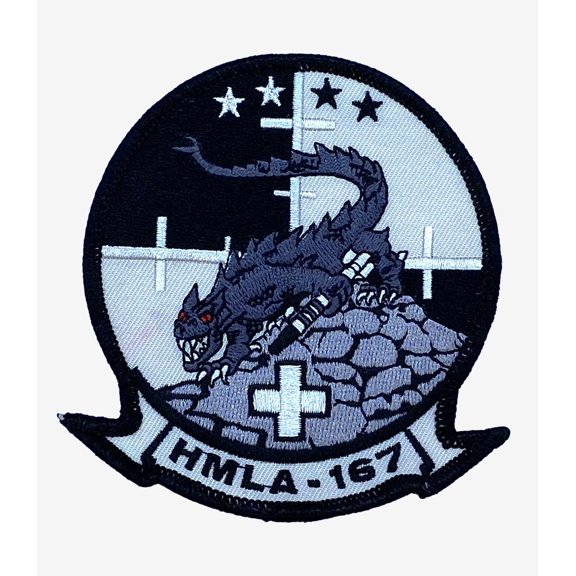 HMLA-167 Warriors Squadron Patch (Black) Sew on