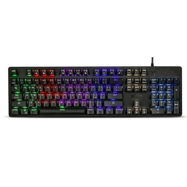 Teclado mécanico STF Abysmal Armor con luz LED de 7 efectos y cable trenzado reforzado