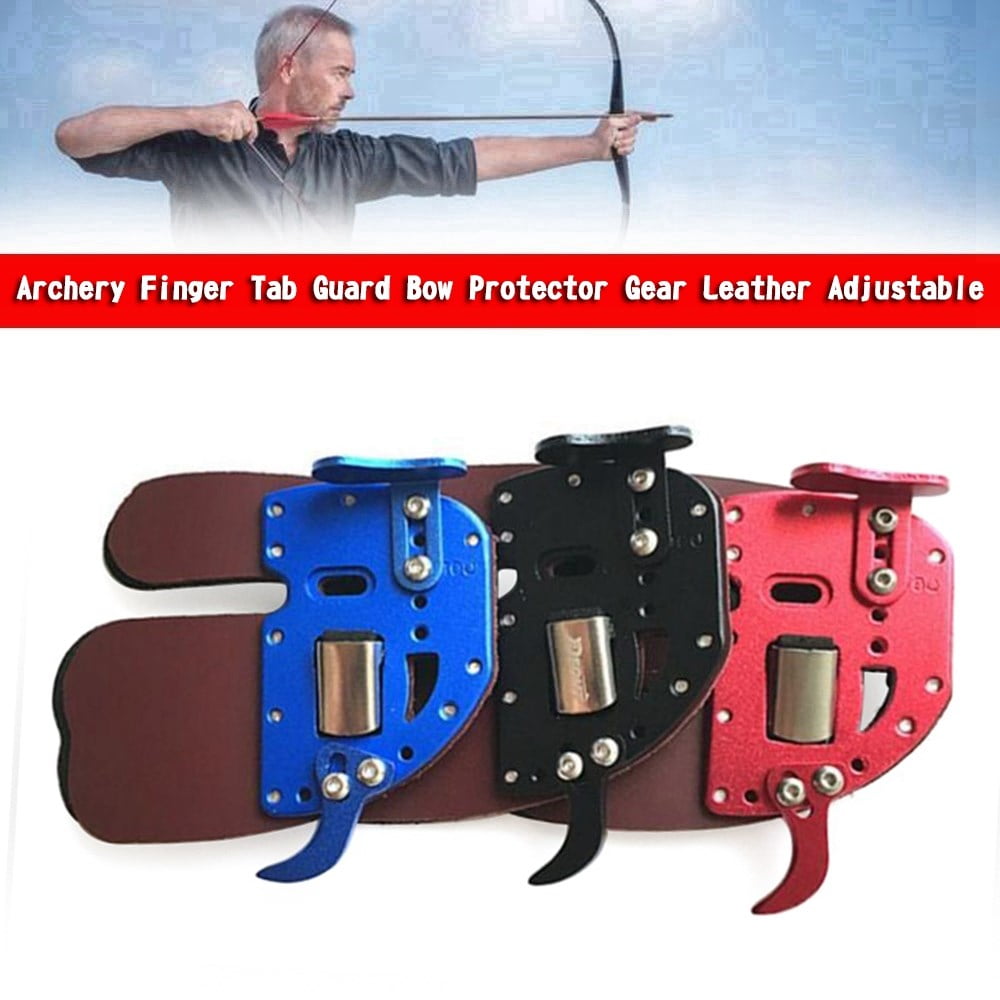 Archery Finger Hand Guard Tab Right Hand Leather Protector Gear Bow Shooting 