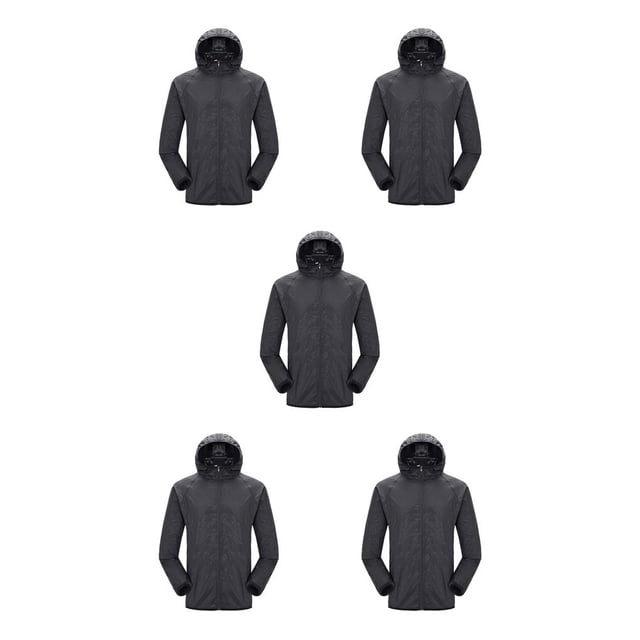 Sonducket Chaqueta de protección solar de secado rápido a prueba de viento ligero Fitness Unisex abrigo con capucha suministros de ropa de METRO Svart 5piezas