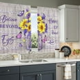 thumbnail image 4 of Rustic Floral Kitchen Curtains Sunflowers Inspirational Small Short Cafe Window Curtains Floral Summer Short Tier Curtain for Kitchen Rural Wood Texture Theme Decor for Bedroom Living Room 26"x36", 4 of 6