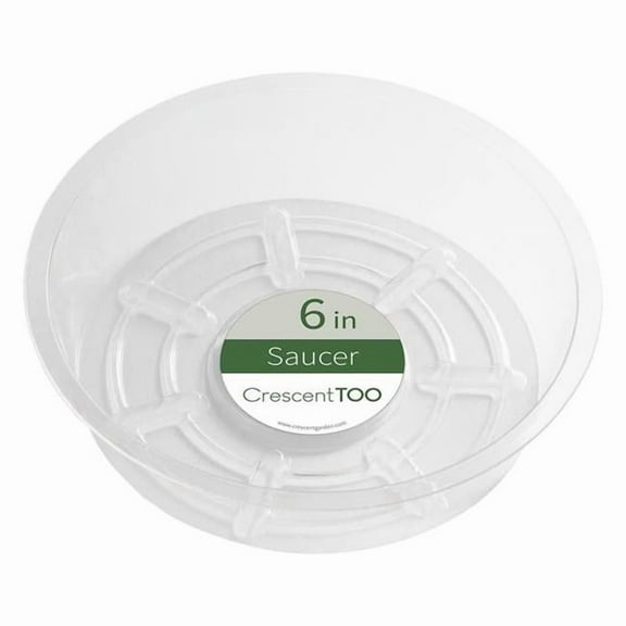 Crescent Garden 7029745 2 x 6 in. Plastic Plant Saucer, Clear - Pack of 50