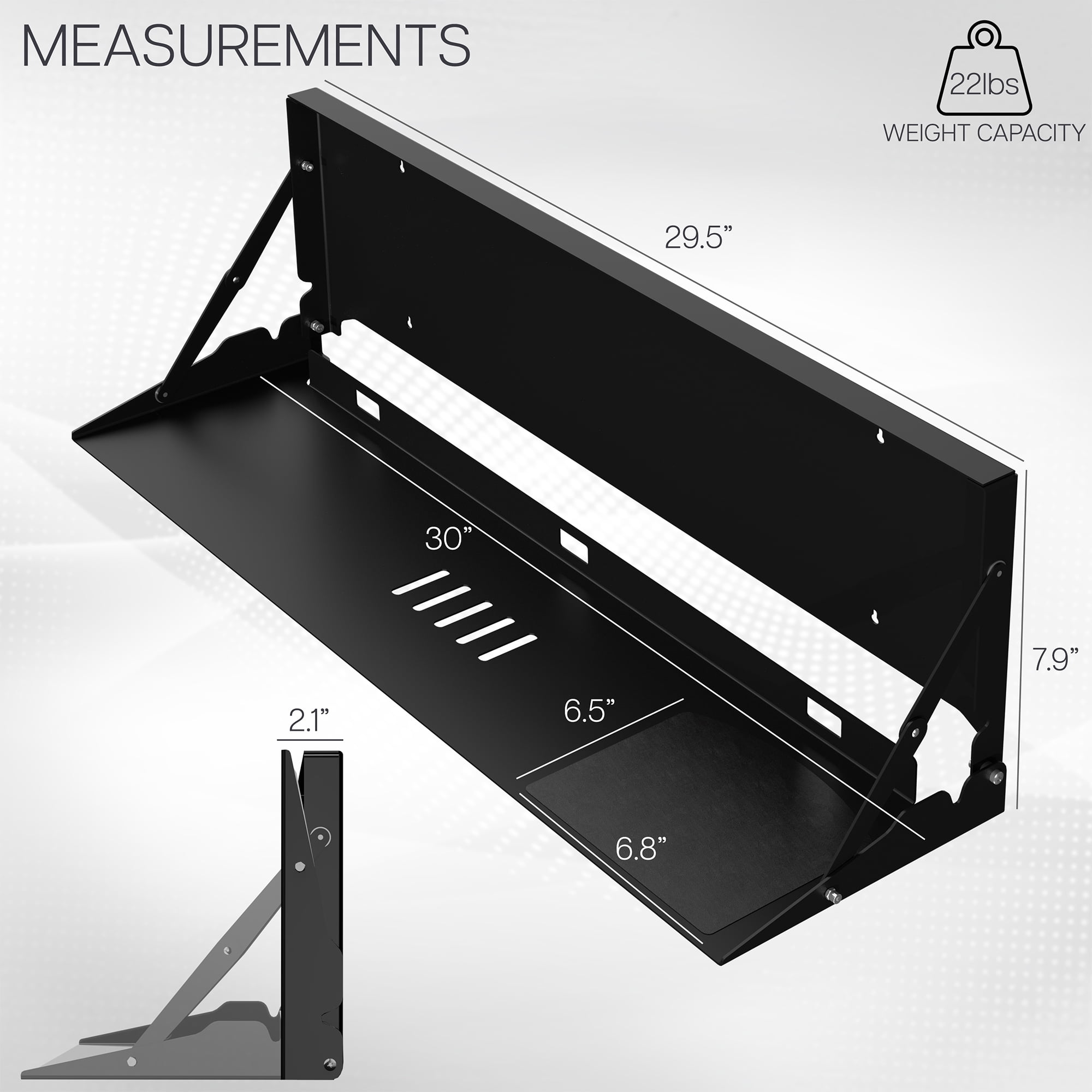 VIVO Black Flip Down 30 inch Keyboard Tray Wall Mount with Mouse Pad