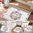 thumbnail image 6 of Rectangle Area Rug 2x3ft, Happy Easter Eggs Tulips Daisy Non-Slip Non-Shedding Floor Mat, Colorful Striped Washable Sturdy Carpet for Living Room Bedroom Home Decor, 6 of 9
