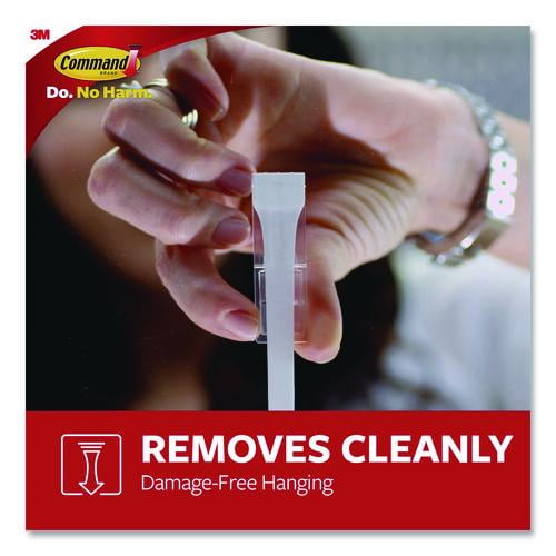 General Purpose Hooks, Large, Plastic, White, 5 lb Capacity, 12 Hooks and 18 Strips/Pack | Bundle of 10