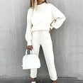 thumbnail image 4 of Women's 2 - Piece Long Sleeve Pullover Sweatsuit - Jogger Pants with Pockets for Sporty & Casual Look, 4 of 17