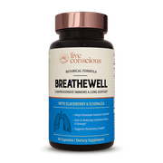 Live Conscious BreatheWell with Elderberry Respiratory Immune, 70 mg, 60ct