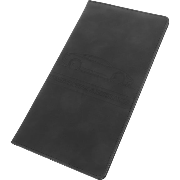Tineasur PU Car Registration and Insurance Card Holder Black Safe Storage Wallet
