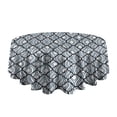 thumbnail image 5 of Blue and White Intricate Pattern Round Tablecloth 60"x60",Wrinkle Wipeable Table Cloth for Kitchen Dining Room Picnic Patio Party, 5 of 6