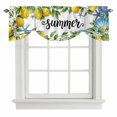 thumbnail image 2 of Summer Lemon Tie Up Valances Curtain, Adjustable Kitchen Watercolor Oceans Blue Shells Starfish Flower Farmhouse Valances for Windows Decor, Rod Pocket Short Curtains Set for Bedroom/Bathroom 60"x18", 2 of 9