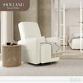 thumbnail image 3 of Evolur Holland Upholstered Swivel Glider | Rocker I Included Lumbar Pillow I Modern Design, Thunder, 3 of 13