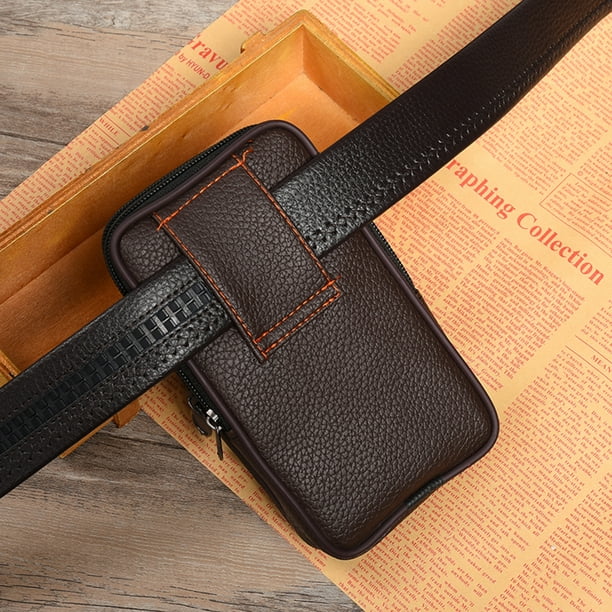 Cangurera Riñonera de moda para hombre, monedero con cinturón para teléfono de negocios y negocios (marrón) Likrtyny Para Estrenar