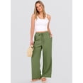 thumbnail image 5 of ANRABESS Womens Casual Wide Leg Pants Elastic Waist Drawstring Lightweight Flowy Beach Palazzo Pants with Pockets, 5 of 8