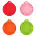 thumbnail image 1 of 4pcs Silicone Pet Can Covers Lids Universal Dog Cat Tin Reusable Storage (Random Color), 1 of 3