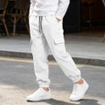 thumbnail image 2 of ZBSOKO Cargo Joggers for Boys Elastic Waist Elastic Cuff Fashion Track Pants with Multi Pockets Running Workout Pant Sizes 5-15 Years, 2 of 7