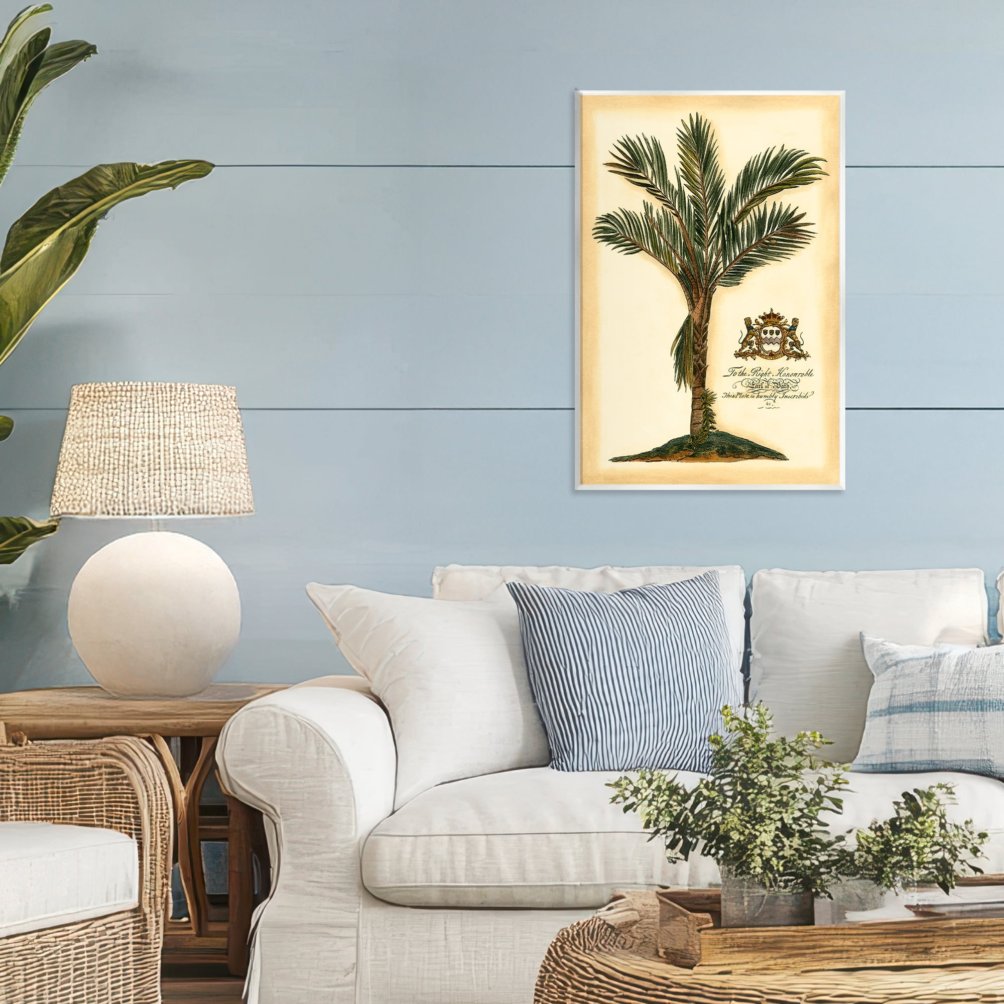 Stupell Industries Vintage Colonial Palm Wall Plaque Art, design by Vision Studio