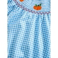thumbnail image 6 of Newborn Baby Girl Halloween Smocked Pumpkin Outfit 3 6 12 18 Months 2T 3T Plaid Bubble Romper Embroidery Thanksgiving Fall Clothes, 6 of 8