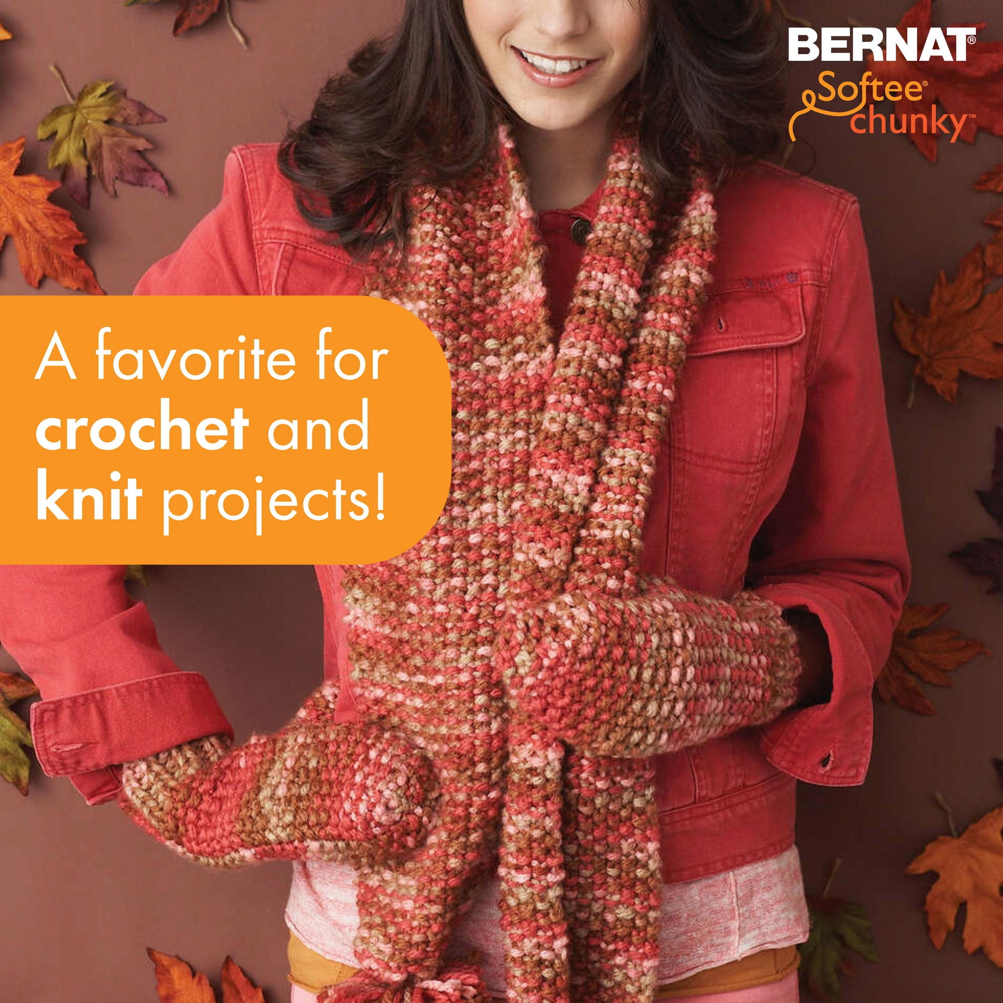 Bernat® Softee® Chunky™ Ombre Yarn, Acrylic #6 Super Bulky, 2.8oz/80g, 77 Yards