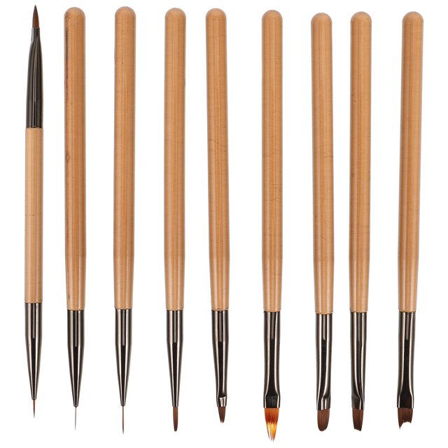 unbranded 1Jgo Kit De Pinceles Para Dibujo De Con Y Color Marrón Para Manicura